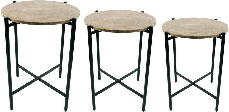 Lolaa Bijzettafel set Alpa bruin 60cm