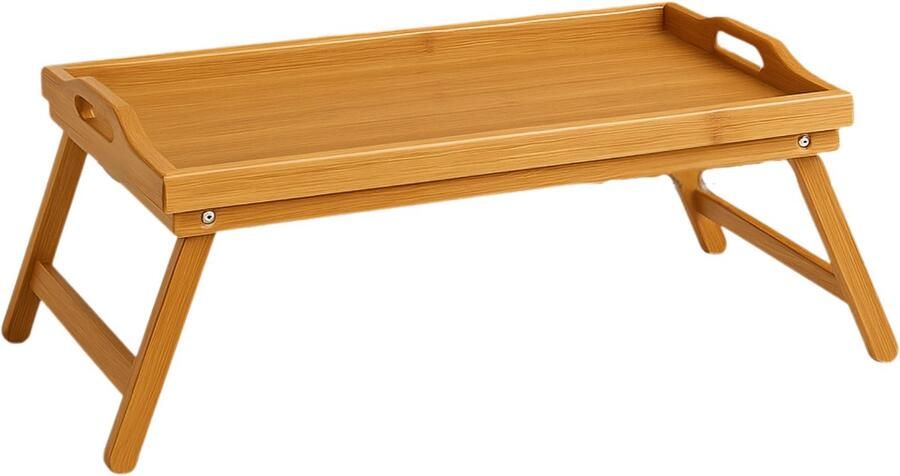 Lomera Bamboe Ontbijt Dienblad Inklapbare Bedtafel Ontbijt op Bed Bamboe Bedtafel Inklapbaar Dienblad Lichtgewicht Dienblad Duurzaam Bamboe Multifunctioneel Dienblad Serveerbladen Bamboe Materiaal