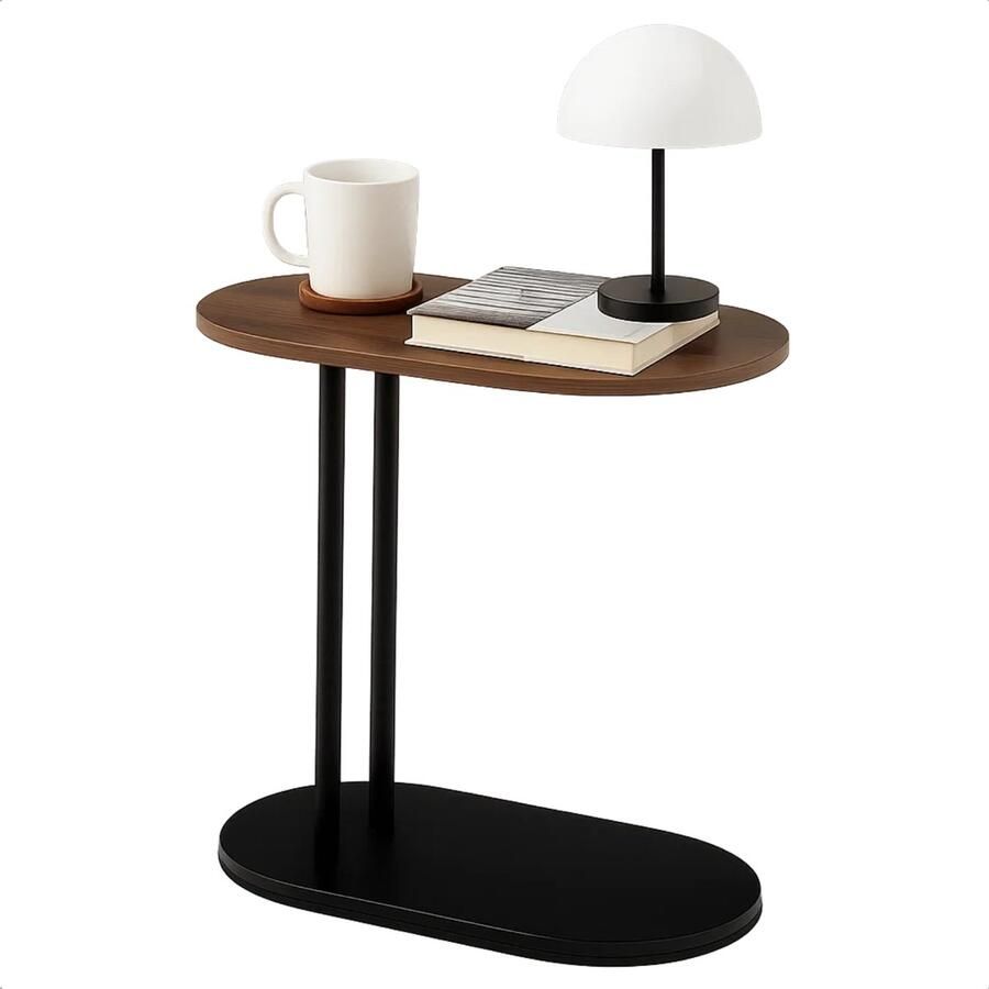 Lomera Bijzettafel Bruin Metaal En Mdf Beschermviltjes Inbegrepen Bijzet Tafel Tafeltje