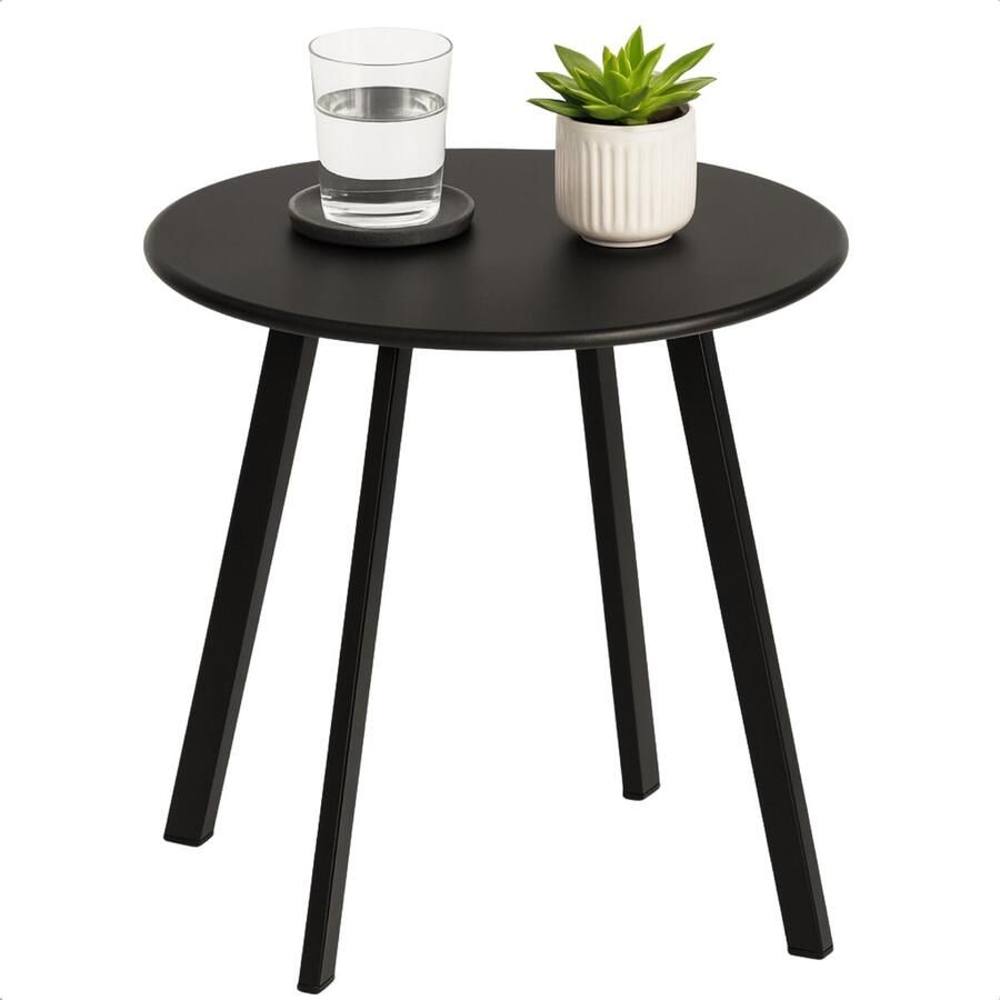 Lomera Bijzettafel Donkergrijs Metalen Bijzettafel Mat Donkergrijs Ronde Bijzettafel Draagvermogen Gepoedercoat Metaal