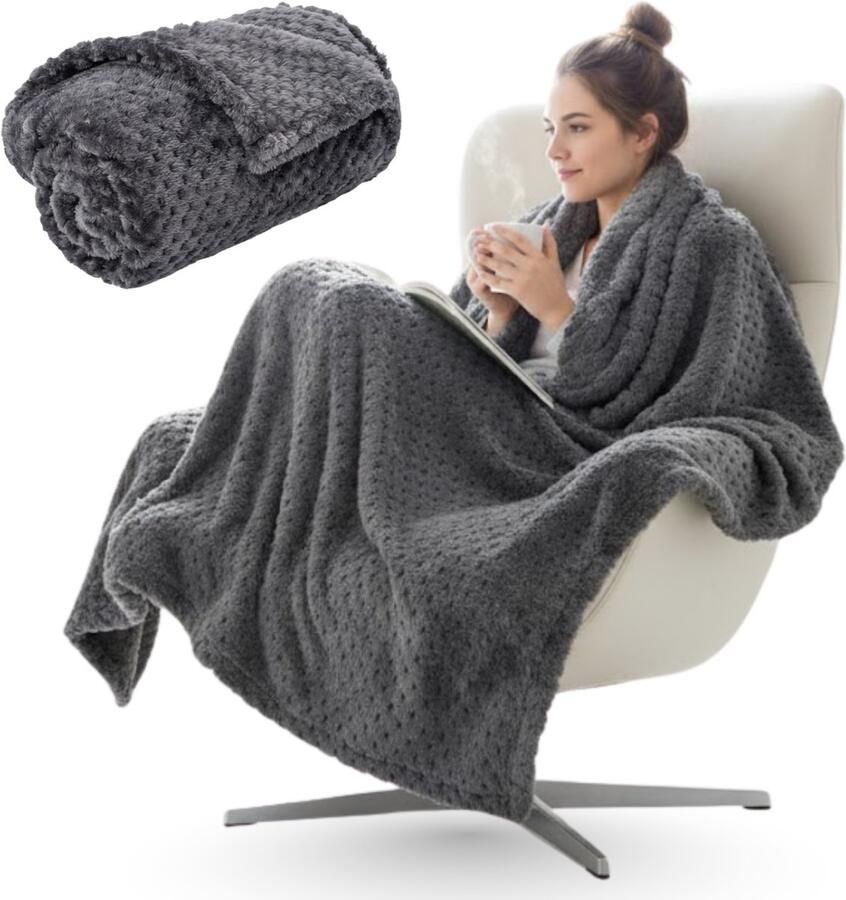 Lomera Fleece Deken 130X170 Cm Grijze Deken Warme Deken Polyester Fleece Bank Deken Bed Deken Plaid Dekentje voor Koude Dagen
