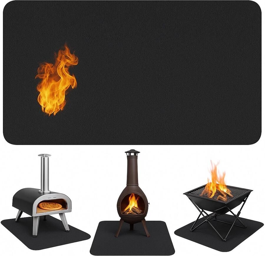 Lomera Hittebestendige Vloermat – Barbecue Mat – Vuurschaal Bescherming – Hittebestendig En Vlamvertragend – Beschermt Tegen Vet En Olie – Duurzaam Materiaal – Siliconen-Coating – Fiberglass Kern – Lichtgewicht En Flexibel – Eenvoudig Oprollen