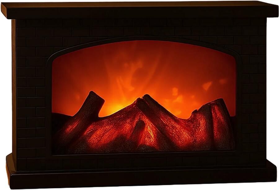 Lomera LED Sfeerhaard Decoratieve Openhaard Bewegende Vlammen Kunststof Materiaal USB Voeding Zwart Kleur Compacte Afmeting Batterijvoeding Realistisch Vlameffect Vrijstaand Model Woondecoratie Energiezuinig