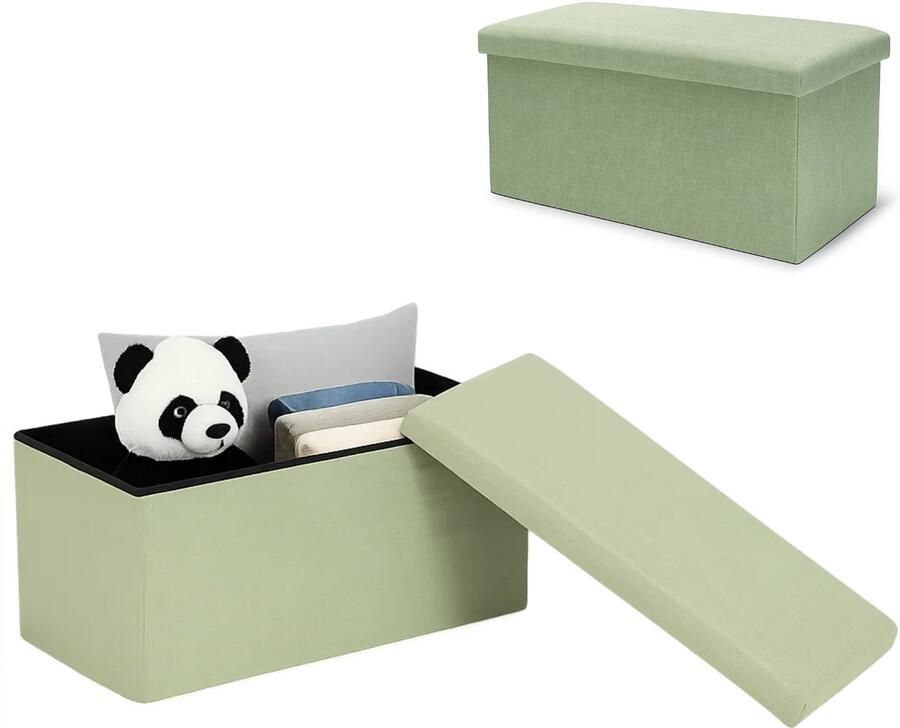 Lomera Opvouwbare Poef Opbergpoef Hocker Met Opbergruimte Groene Poef Mdf Poef Katoenen Poef Ruimtebesparend Poef Met Deksel Opbergkruk Voetenbankje Multifunctionele Poef Opbergmeubel Poef Woonkamer