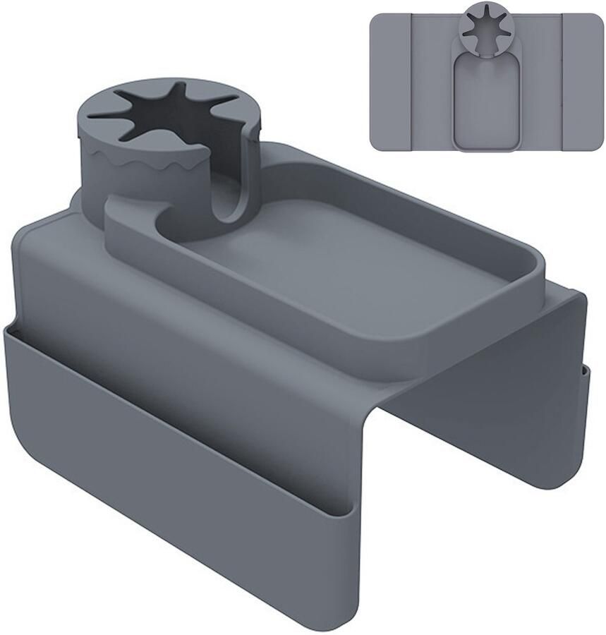 Longziming Armleuning Dienblad – Flexibel Bank Organizer – Siliconen Drinkhouder voor Bank – Antislip Sofa Caddy – Voor Koffie Drankjes Telefoon en Afstandsbediening – Bank Setel– Grijs