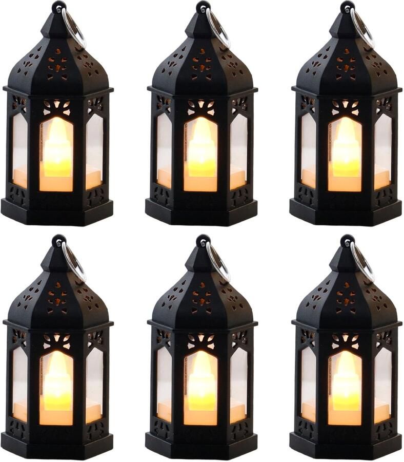 Longziming -Set van 6 Retro LED Kerosinelampen – Vintage Tafellampen Warm Licht Veilig & Energiezuinig Sfeerverlichting voor Ramadan Feest & Interieurdecoratie