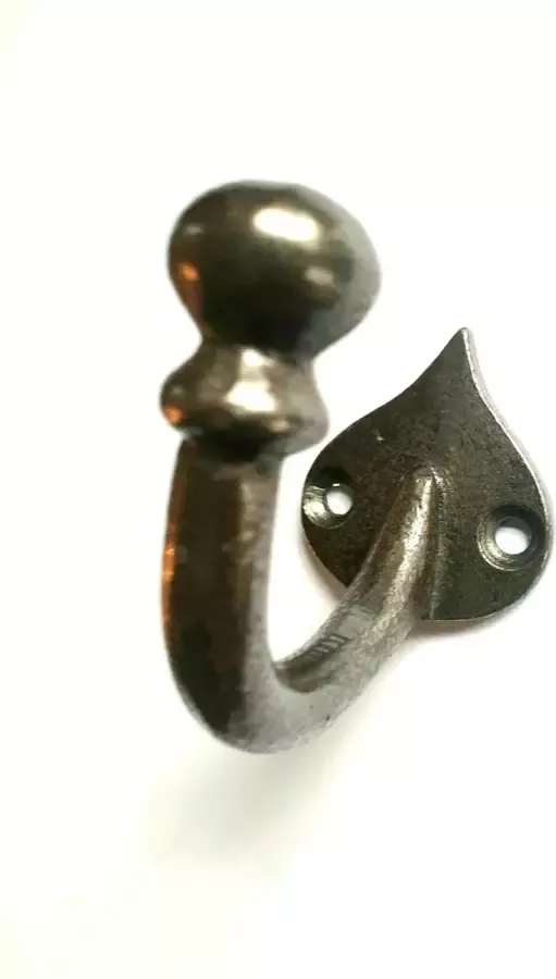 Loods84 Kapstokhaak landelijk oud blanke coating hoogte 5 cm komt 6 cm naar voren