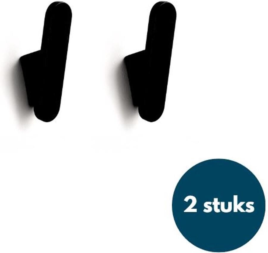 Loods84 Houten Wandhaken Retro kapstokhaken Ophanghaken Handdoekhaken Jashaken 2 stuks Zwart