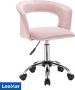 LooMar Salon Stoel Behandelstoel Kruk met wielen Werkstoel Kapper stoel Roze Fluweel - Thumbnail 2