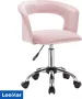 LooMar Salon Stoel Behandelstoel Kruk met wielen Werkstoel Kapper stoel Roze Fluweel - Thumbnail 1