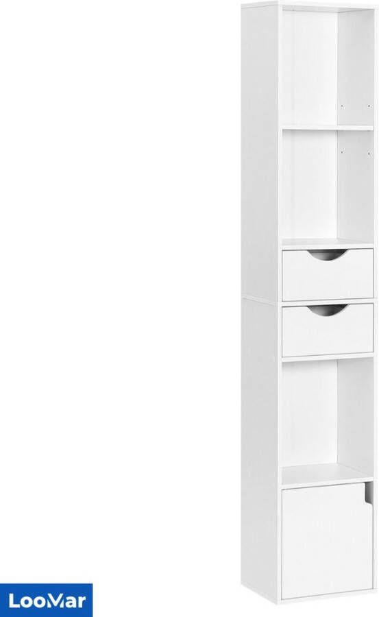 LooMar Vakkenkast Boekenrek opbergkast stellingkast industrieel boekenkast boekenplanken Opbergkast Wit Hout