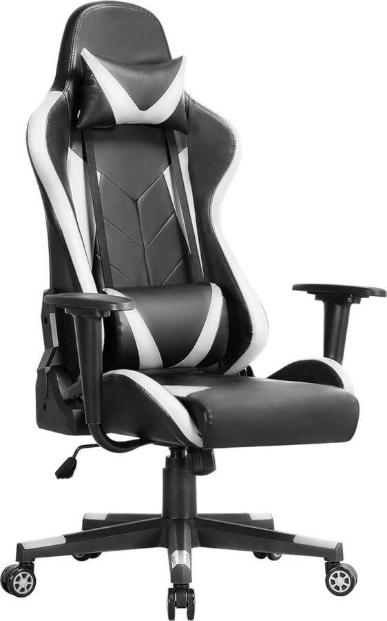Loos merk Gamingstoel bureaustoel stoffen tas lentekussen gamingstoel stof met hoofdsteun ergonomische gamingstoel met voetensteun grijs