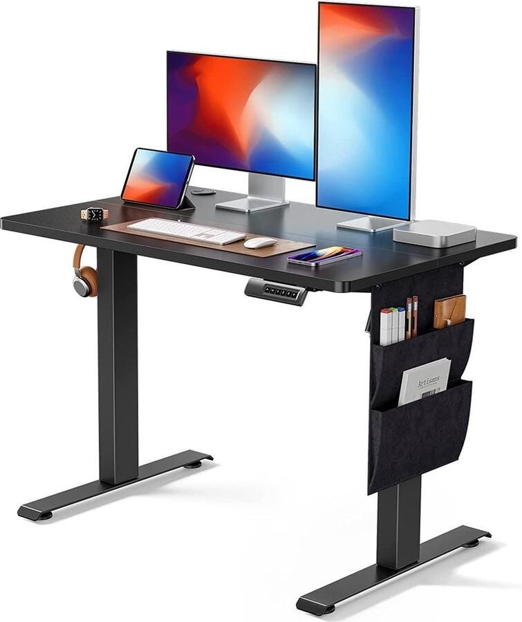 Loos merk Verstelbaar Elektrisch Staand Bureau Voor Thuiskantoor 1 stuks Zwart