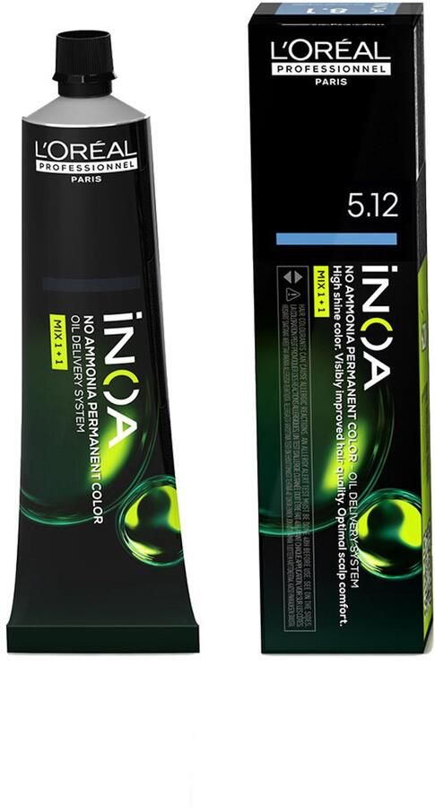L'Oréal Professionnel Permanente Kleur L'Oreal Professionnel Paris Inoa Color Nº 5.12 Licht essen kastanje (60 g)