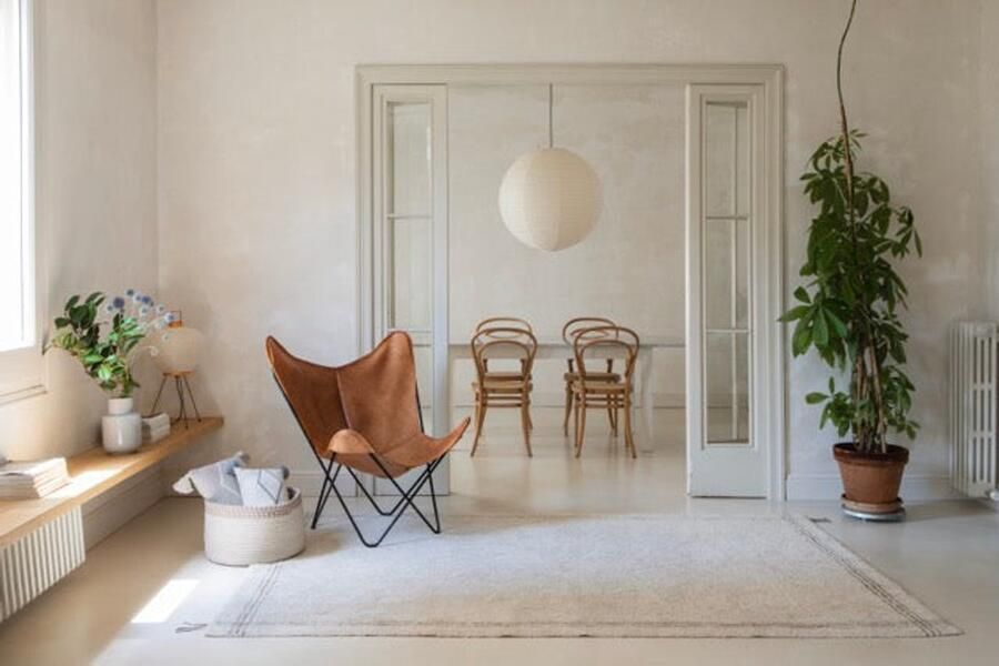 Lorena Canals Little Chef's Cuisine Natural Vloerkleed 90 x 130 cm Ivoor Rectangular Katoen Woonkamer Kinderkamer Slaapkamer Strepen Boho Wasbaar Modern