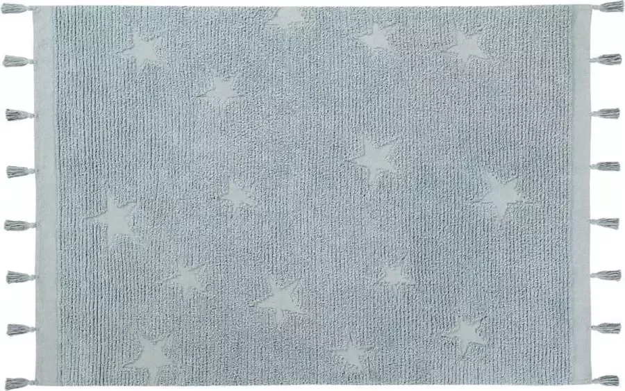 Lorena Canals vloerkleed Hippy Stars 120 x 175 cm aqua blue