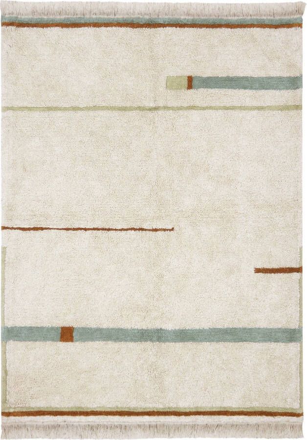 Lorena Canals Wasbaar katoen vloerkleed Lanes Vintage Blue 140x200cm