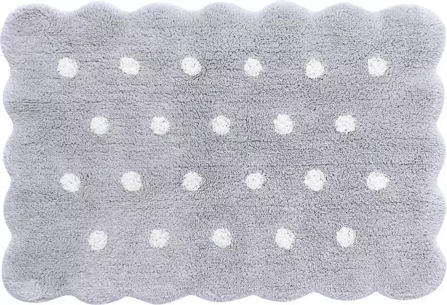 Lorena Canals Wasbaar vloerkleed Mini Biscuit Pearl Grey 70 x 100 cm