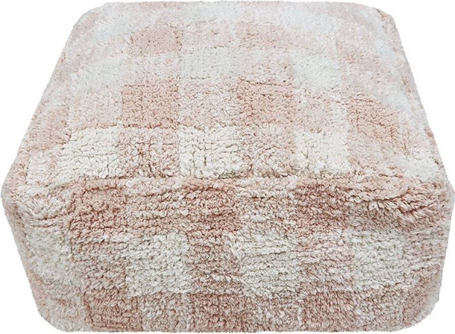 Lorena Canals Wasbare poef Vichy Rose 20x40x40cm