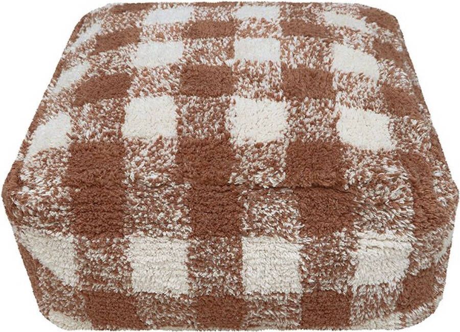 Lorena Canals Wasbare poef Vichy Toffee 20x40x40cm