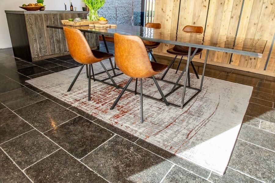 Louis de poortere Griff 8956 Mad Men Copperfield Vloerkleed 80x150 Rechthoek Laagpolig Tapijt Industrieel Bruin Grijs - Foto 4