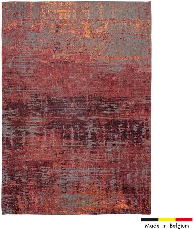 Louis de poortere 9125 Atlantic Streaks Nassau Red Vloerkleed 170x240 Rechthoek Laagpolig Tapijt Modern Meerkleurig
