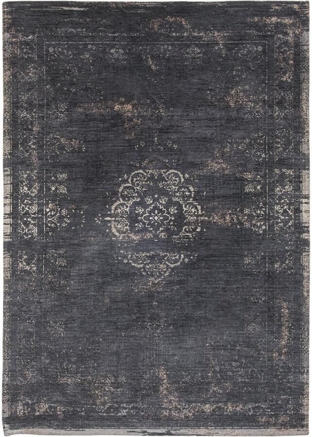 Louis de Poortere 8263 Fading World Medallion Mineral Black 280x390 cm Vintage Vloerkleed