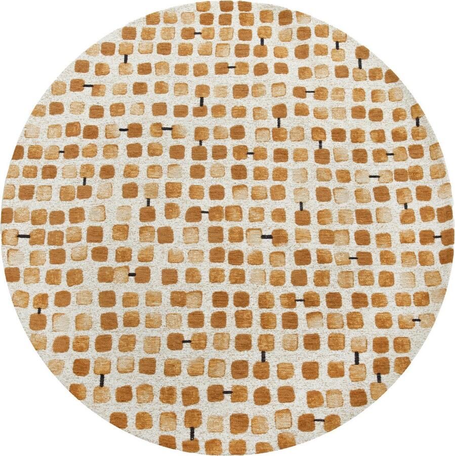 Louis de poortere Rond vloerkleed Craft Cobblestone Peach Party 9346 cm