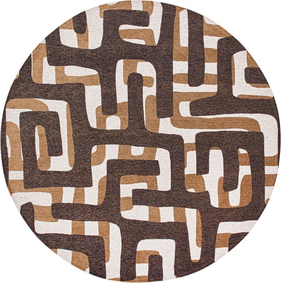 Louis de poortere Rond vloerkleed Craft Kuba Bison 9335 cm