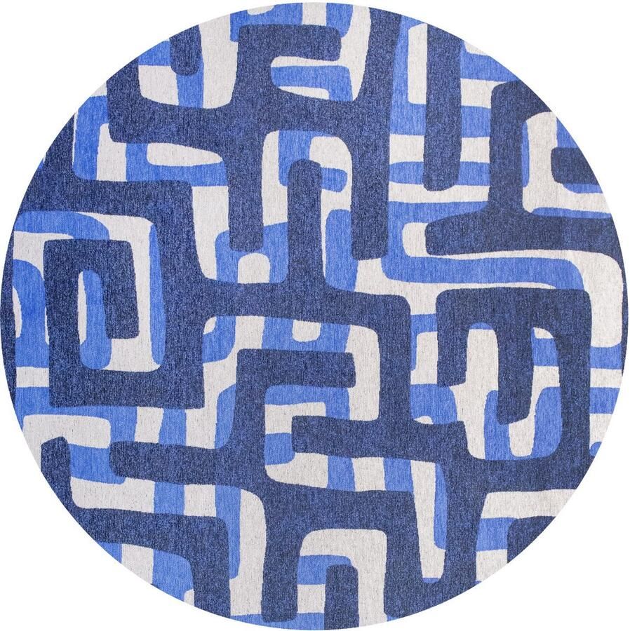 Louis de poortere Rond vloerkleed Craft Kuba Ultramarine 9336 cm