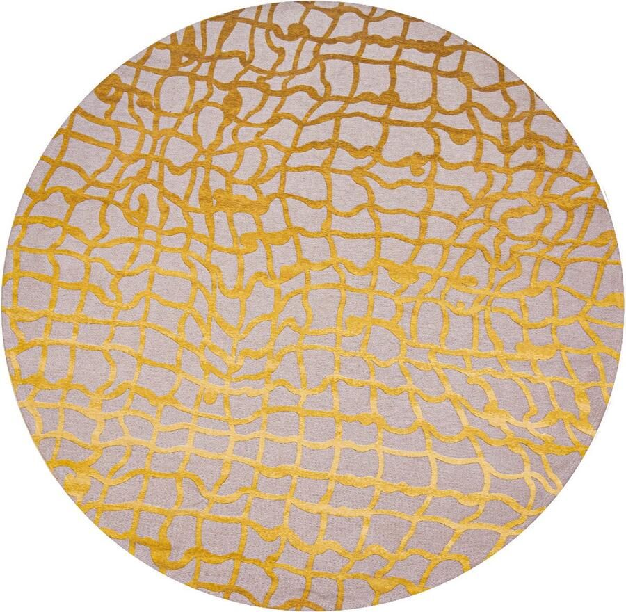 Louis de poortere Rond vloerkleed Mad Men Dedalo Yellow Scarab 9205 cm