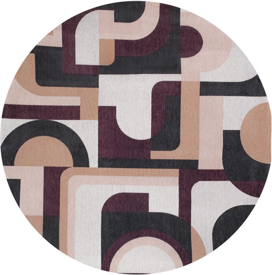 Louis de poortere Rond vloerkleed Nuance Module Pink Rohe 9209 cm