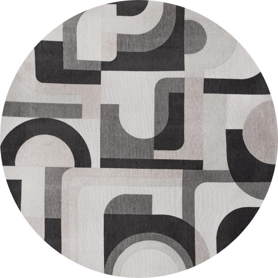 Louis de poortere Rond vloerkleed Nuance Module Saxon Beige 9206 cm