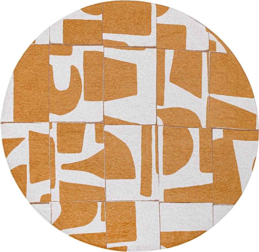 Louis de poortere Rond vloerkleed Craft Papercut Curry 9367 240 cm