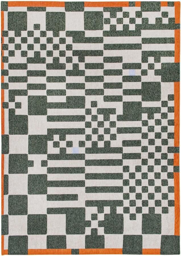 Louis de poortere Vloerkleed Craft Chess Deep Green 9339 x 280 cm