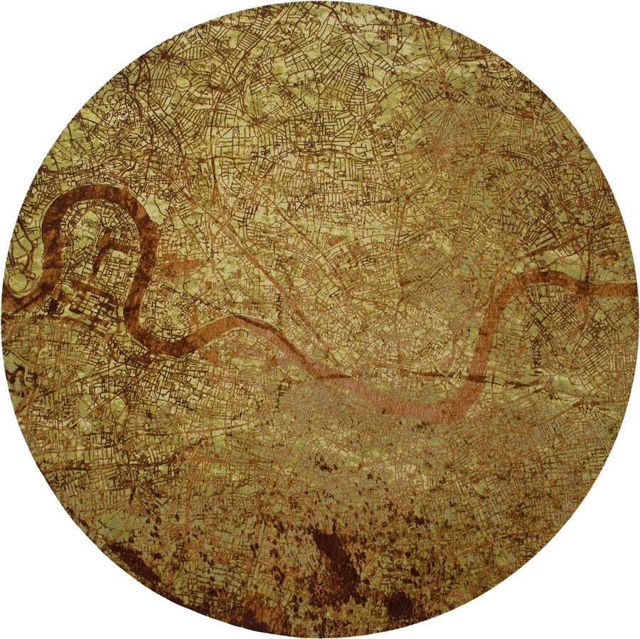 Louis de poortere Rond Vloerkleed Cities London Green Meadows 9320 cm