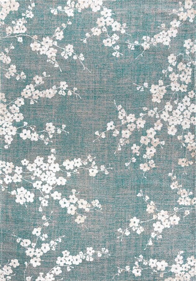Louis de poortere Sakura Lake Blue 9850 vloerkleed x 200 cm