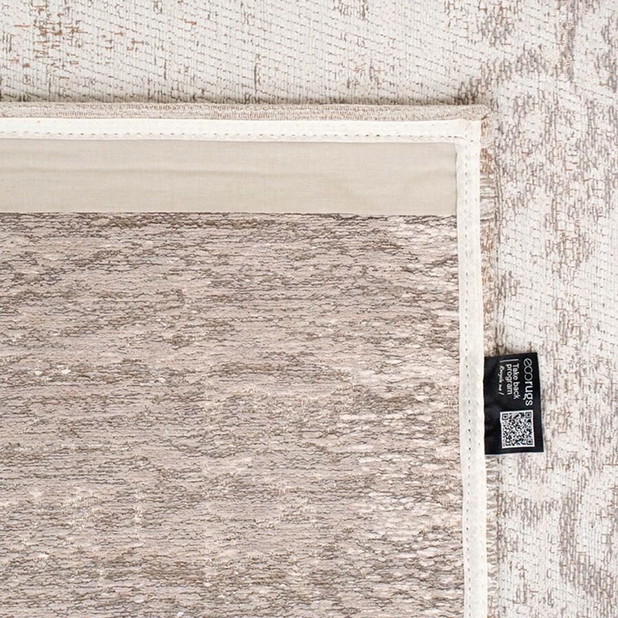 Louis de poortere 8383 Fading World Medallion Salt & Pepper Vloerkleed 80x150 Rechthoek Laagpolig Vintage Tapijt Modern Beige Taupe