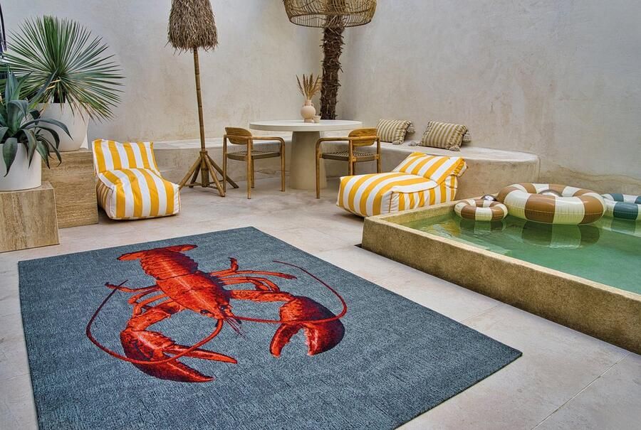 Louis de poortere Vloerkleed Pop Lobster Steam Red 9389 x 340 cm