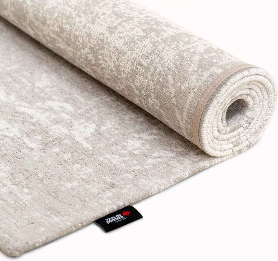 Louis de poortere 8929 Mad Men White Plains Vloerkleed 280x360 Rechthoek Laagpolig Tapijt Modern Beige Grijs