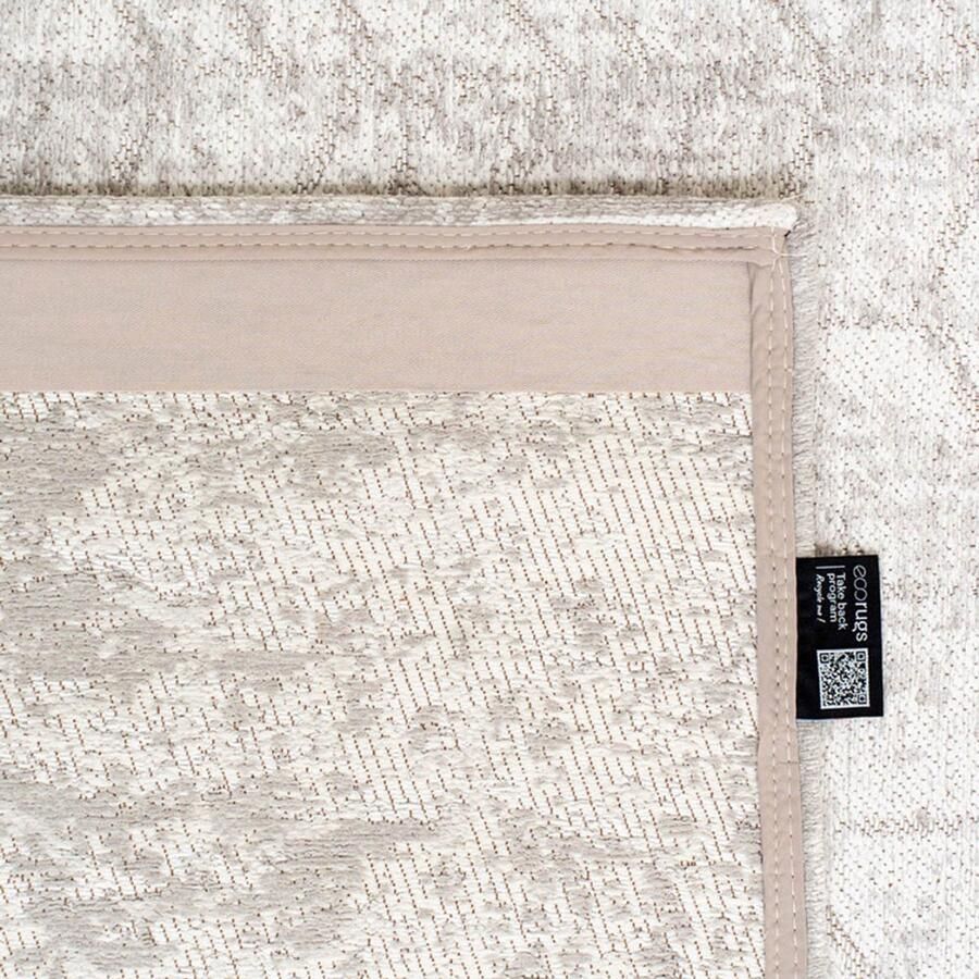 Louis de poortere 8929 Mad Men White Plains Vloerkleed 280x360 Rechthoek Laagpolig Tapijt Modern Beige Grijs