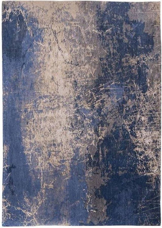Louis de poortere 8629 Mad Men Abyss Blue Vloerkleed 80x150 Rechthoek Laagpolig Tapijt Industrieel Beige Blauw - Foto 1