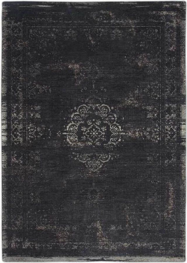 Louis de poortere Wasbaar Binnen & Buiten Vloerkleed 140 x 200 cm Medallion Mineral Black Laagpolig Tapijt Gerecycled PET Made in Belgium Circulair