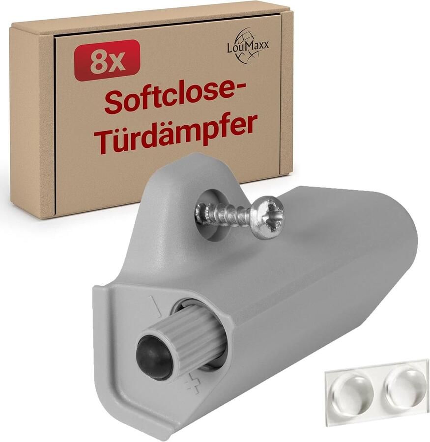 LouMaxx Softclose Deur Dempers Set van 8 Kastdeur Dempers Grijs