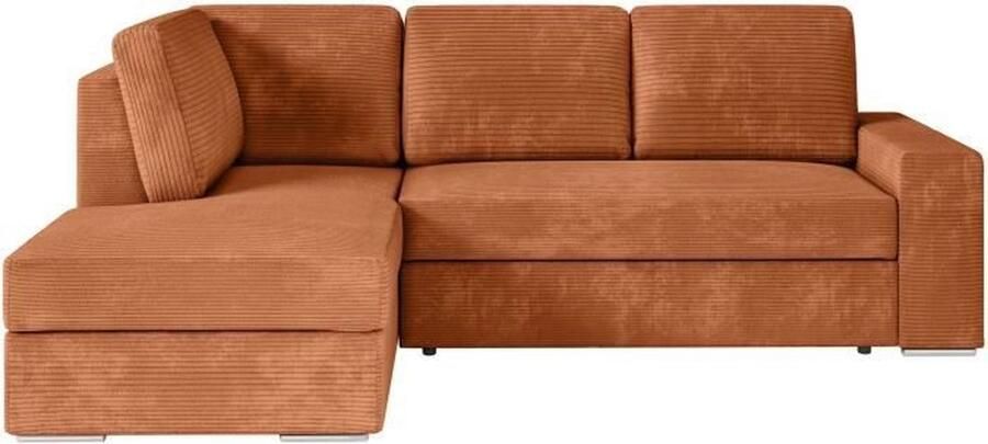 Loungitude ARTEMIS 4-zits converteerbare hoekbank links Terracotta corduroy L246 x D174 x H96 cm