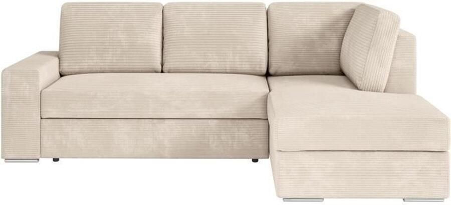 Loungitude ARTEMIS 4-zits hoekbank rechts Beige corduroy L246 x D174 x H96 cm
