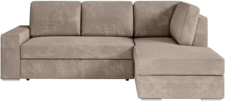 Loungitude ARTEMIS 4-zits hoekbank rechts Greige corduroy L246 x D174 x H96 cm