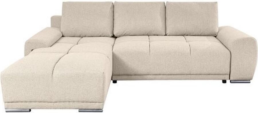 Loungitude CABELLO Cabrio hoekbank met stoffen box Linker hoek Beige