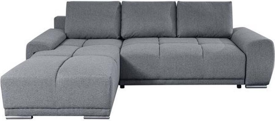 Loungitude Hoekbank CABELLO Met opbergbox Grijs stof