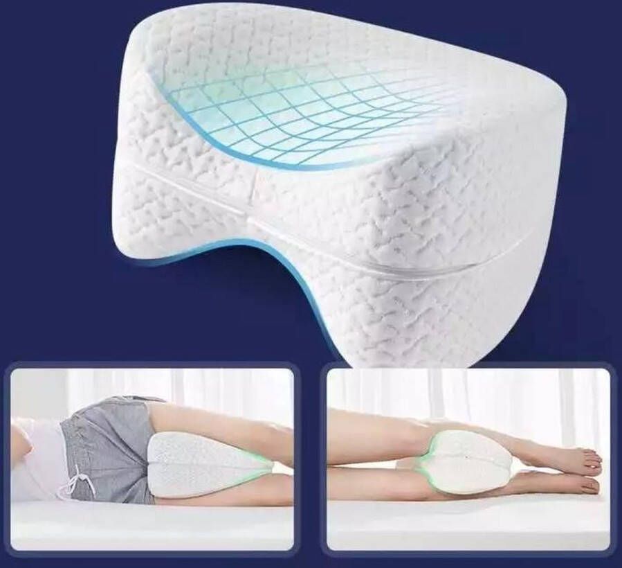 LOUZIR Ergo Knee Kniekussen – Zijslaper -Zijslaapkussen Voor In Bed -Orthopedisch Beenkussen Traagschuim -Zwangerschapskussen